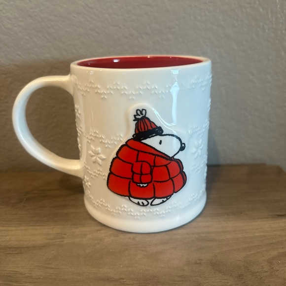 Peanuts | Dining | Peanuts Snoopy Red Puffer Jacket Mug | Poshmark